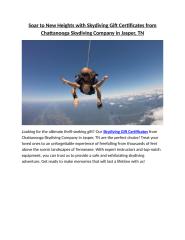 Soar to New Heights with Skydiving Gift Certificates from Chattanooga Skydiving Company in Jasper.docx